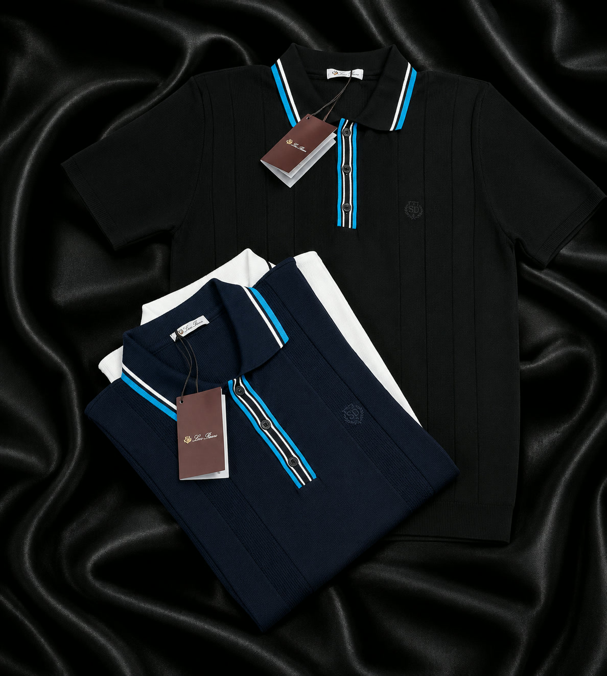 Knitted Stripe Polo